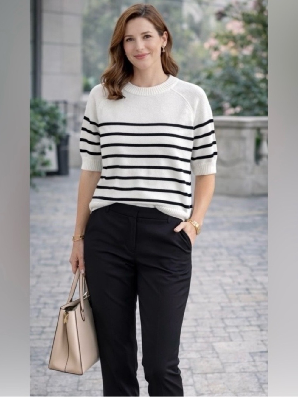 Abercrombie & Fitch White Knit Crewneck Sweater Top